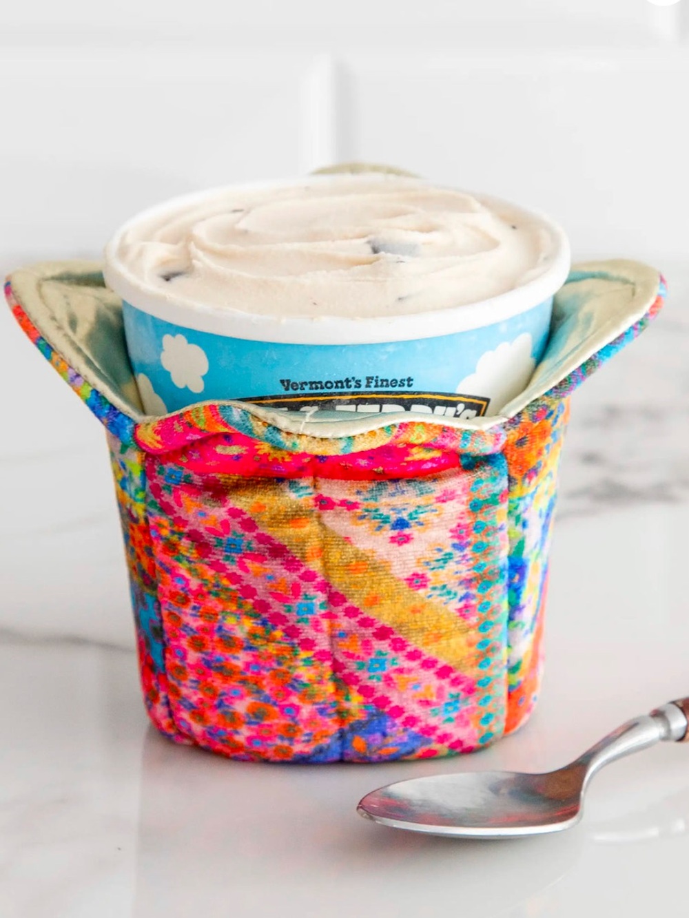 Natural Life Floral Insulated Ice Cream Cozy Coosie